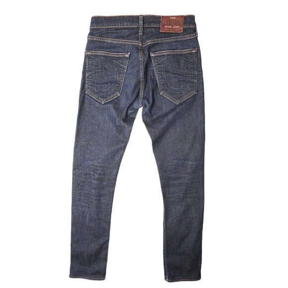 True Religion Rocco Mens Jeans Straight Slim Leg Button Fly Dark Blue Denim 28 - Picture 3 of 12